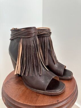 Bed Stu Olivia Leather Fringe Booties